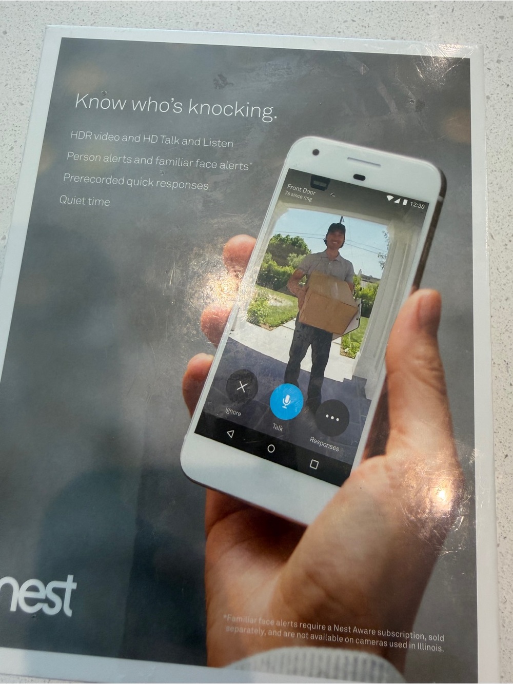 NEW Nest Hello Wired Video Doorbell - Black & White - Picture 3 of 3